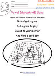 ae-vowel-digraph-song-worksheet